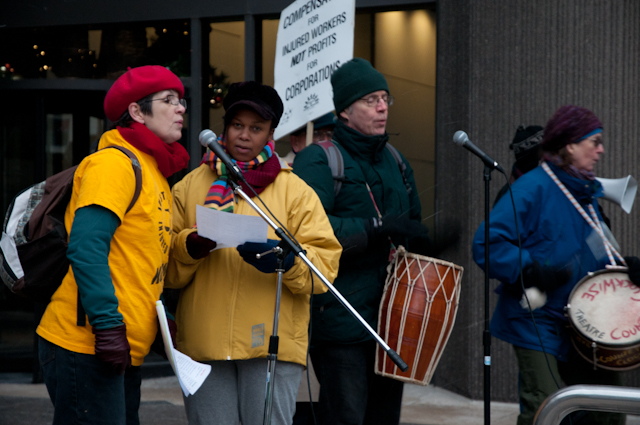 Justice singers outside Ministry of Labour December 2011 demo