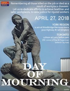 Day of Mourning 2018 events in Toronto and York