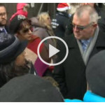 Minister Kevin Flynn at Decemebr 2014 injured workers rally addresses new report on health and safety statistics