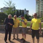 Percy Hatfield with Justice Bike riders