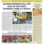 cover page of Justice for INjrued Workers newspaper August 2018