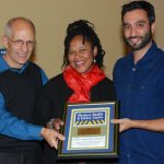Orlando Buonastella, Heather Cherron Von Atzigen receiving award, Aidan Macdonald