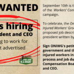 WCIAR petition on the hiring process for a new WSIB CEO