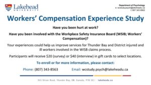 Lakehead worker compensation experience study 