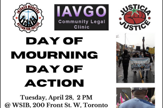 Day of Mourning action on bill 105