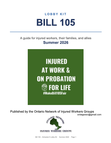 cover page and link to Bill 105 lobby kit