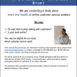 Research recruitment poster for study of online customer service workers