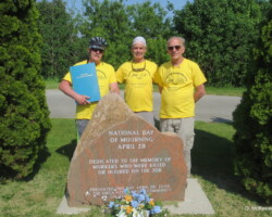Peter, Allen, Karl at Chatham workers' memorial