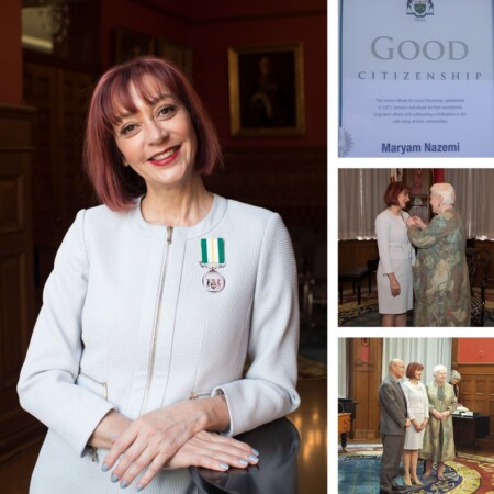 Activist Maryam Nazemi receives Ontario's Good Citizenship Award from the Lieutenant Governor 2019