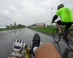 Justice Riders cycling in all weathers